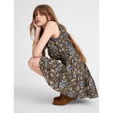 NWT Madewell Gathered Button-Front Mini Dress in Floral Medium Color Dark Carob