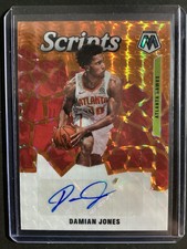 2019-20 Panini Mosaic Damian Jones scripts ORANGE AUTO #SC-DJN Atlanta Hawks