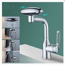 Bathroom Sink Faucet Gunmetal Grey Multifunctional Basin Faucet with 4 models