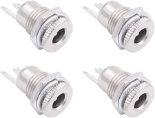 DC Power Jack Socket, 4-Pack 5.5mm x 2.5mm Barrel Mounting Female Panel... 