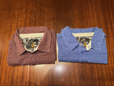 Two Amplify Short Sleeve Polo Shirts L Mens 1 blue, 1 Burgandy Soft Cotton Blend
