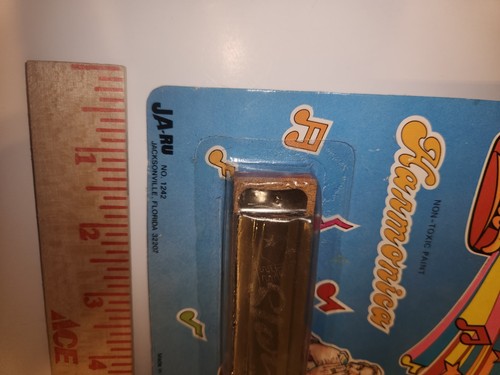 Rock Video Toy Harmonica 1985 New in Package JA-RU Jaru No. 1242 Vintage Star - Zdjęcie 4 z 12