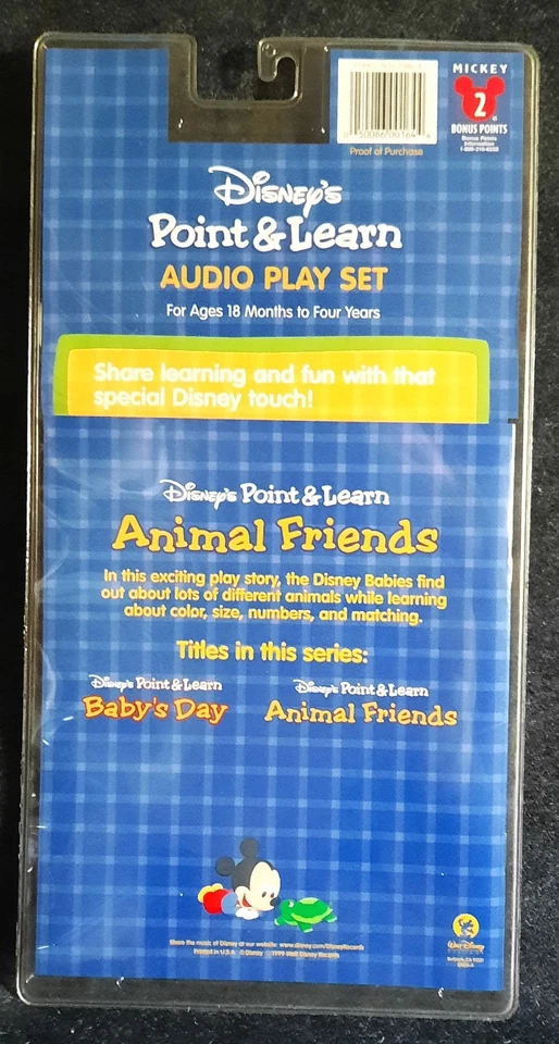 Disney's Point & Learn "Animal Friends" 18 Mo-4 Yrs Learn Colors Size Matching - Image 2 of 2