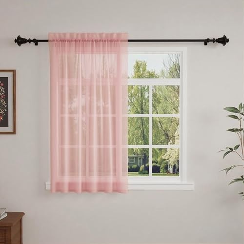 GFCC Pink Voile Curtains 45 Drops 1 Panel,  Assorted colors , sizes 