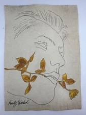 Andy Warhol COA Art Painting Original Drawing Vintage Paper Signed