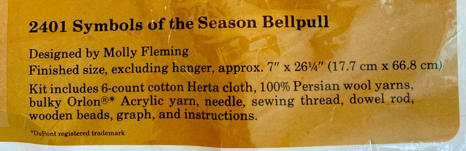 ВИНТАЖНЫЙ 1985 СИМВОЛЫ СЕЗОНОВ ТВОРЧЕСКИЙ КРУГ НАБОР 2401 ВЫШИВКА КРЕСТИКОМ ЗАПЕЧАТАННЫЙ - Изображение 3 из 4