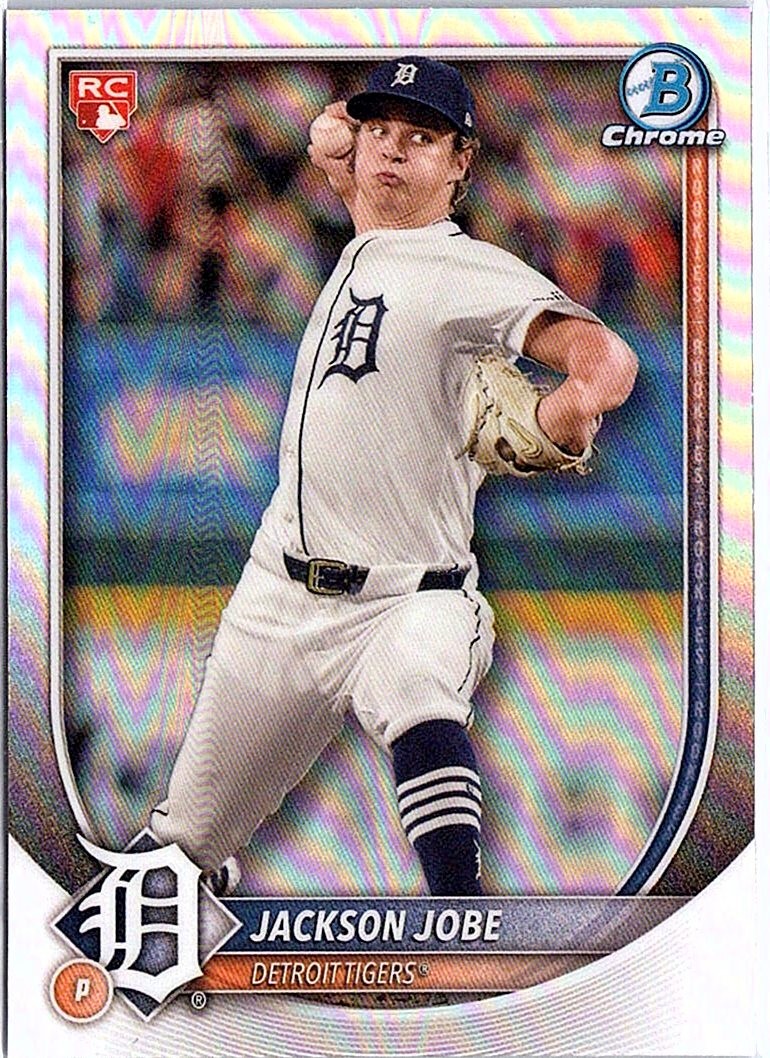 2025 Bowman #50 Jackson Jobe Bowman Chrome Red Rookie Logo