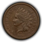 1872 1c Indian Head Small Cent - Chocolate Brown XF+ Key Date - SKU-B4980