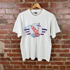 Vintage Christian Shirt Mens XL White Camp Hickory Hills Cross Screen Stars 90s