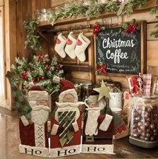 VTG Kurt Adler Santa 3 Wise Men Primitive Folk Art Christmas Ornament Decoration