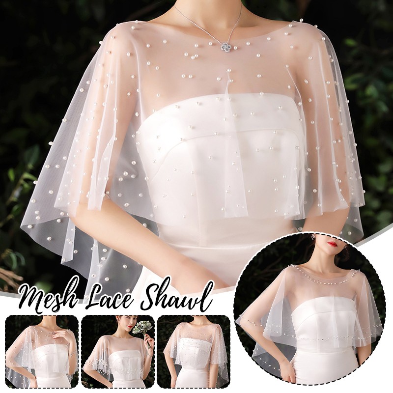 Vestido de Noche de Novia Encaje Hecho a Mano Hágalo Usted Mismo Mantón Cubrir Capa Fiesta Envolturas Foto NUEVO