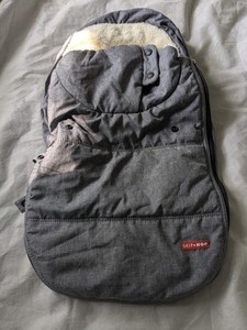 Skip Hop Infant Car Seat Cover Gray Fleece Winter Baby Carrier Cozy Cover