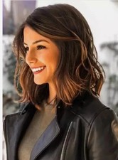 100 Human Hair New Fashion Elegant Women's Medium Natural Brown Wavy Wigs 12 In