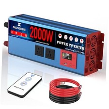 2000 Watt Inverter 12V DC to 120V AC Converter with LCD Display  Remote 2000W