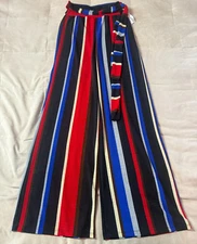 New Unbranded Women's Multicolor Pull On Wide Leg Pants Size Large