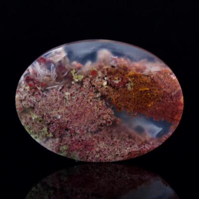 Natürlich Moos Achat Cabochon mit Einem Schöne Bild Muster Indonesien 9.16 G