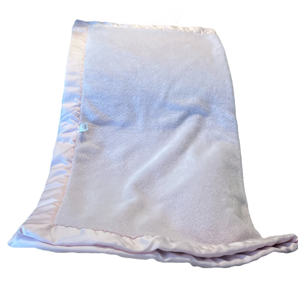 Manta de bebé de felpa gruesa Baby Gap rosa niña satinado 35x31 Foto 4 de 4