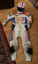 Rare Mick Doohan 🇦🇺 Nankai Oki Suzuka Leather Suit  & Arai Quantum Helmet