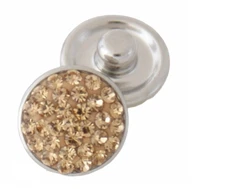Mini Snap Jewelry Beige Champagne Rhinestone Stud fits 12mm Petite Ginger Charm 