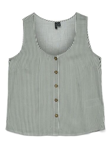 VERO MODA Blusa sin mangas con cuello en U y estampado a rayas. - Imagen 10 de 15