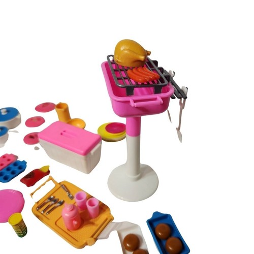 Barbie Playa Parrilla Exterior Picnic Lote de Accesorios Barbacoa Tazas Platos Comida De Colección - Imagen 5 de 9