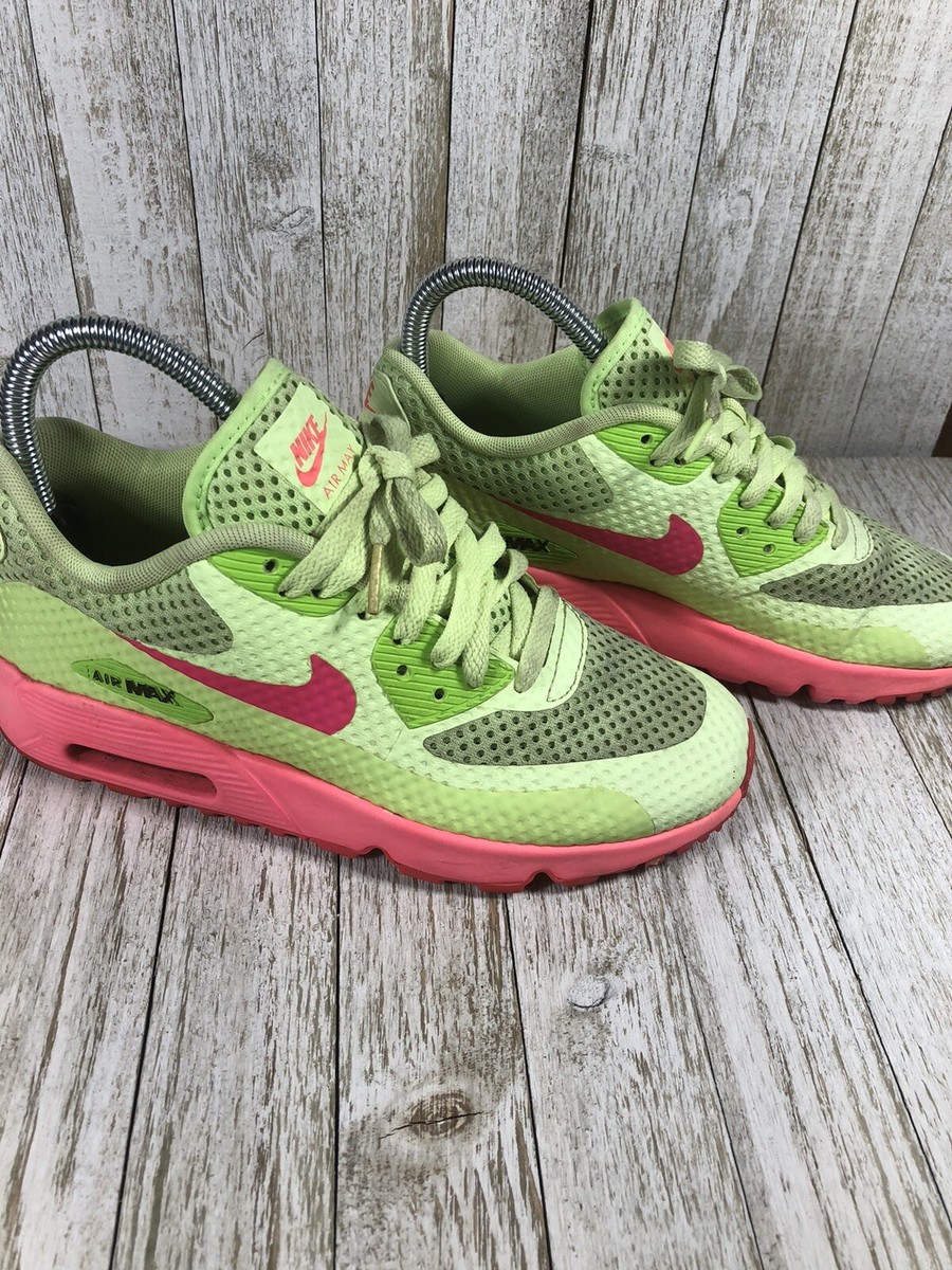 Nike Air Max 90 Youth 5Y Lime Green Pink Blast Kids Sneaker