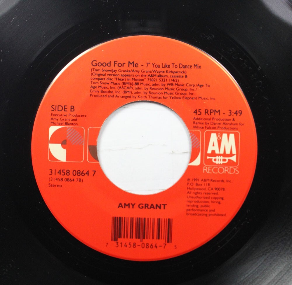 Pop Nm! 45 Amy Grant - Good For Me / House Of Love On A&amp;M Records 