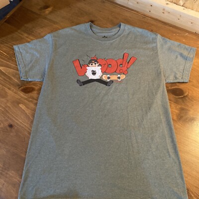 Fun Box Shirt Medium Green Short Sleeve Skate Shirt WOO !