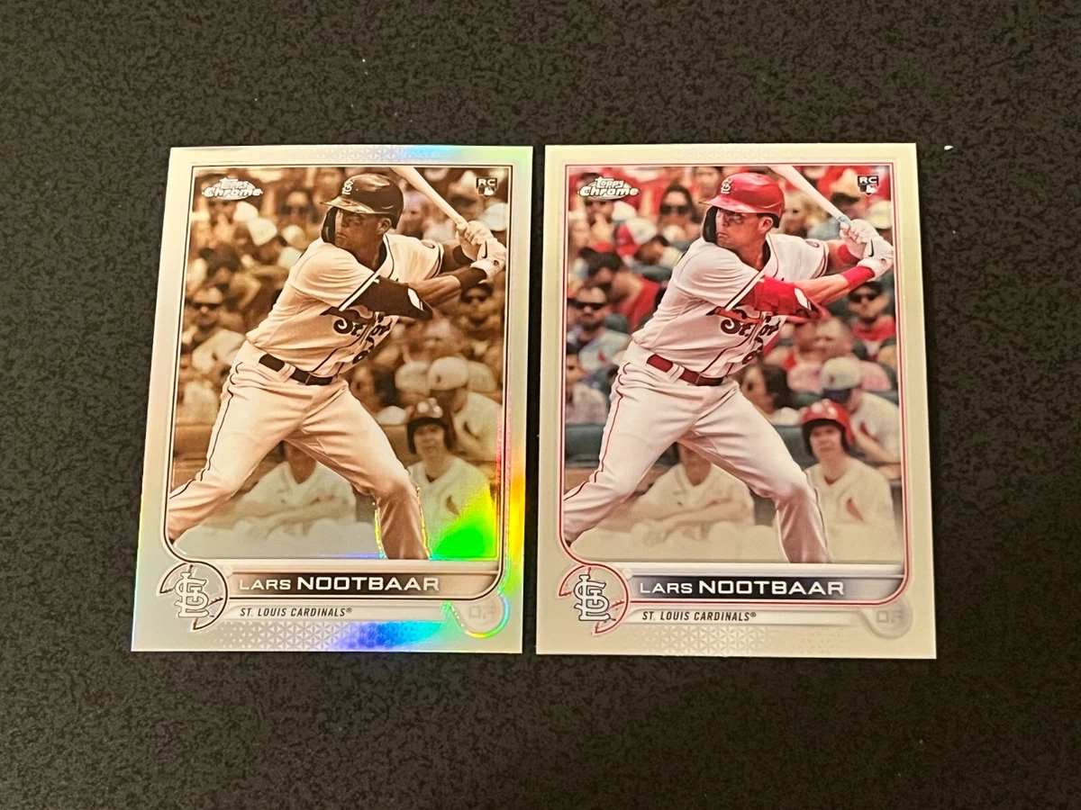 2022 Topps Chrome #19 Lars Nootbaar SEPIA REFRACTOR & BASE RCs - Cardinals