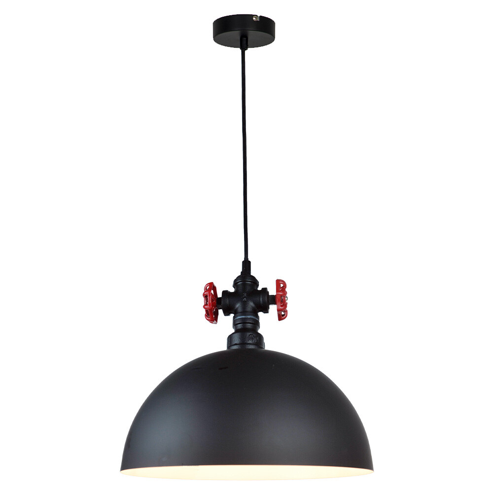Suspension design Robin luminaire LED réglable 130cm noir et rouge pour salon moderne