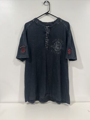 Affliction Live Fast Men s XL T-Shirt Made in USA Motorcycles Thick Stitch Rare
