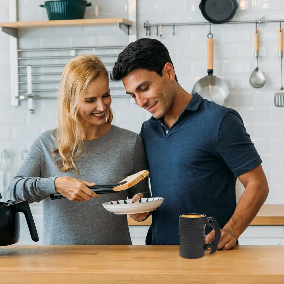 450 ml Reifentasse Keramik Becher mit Löffel Kaffeetassen 3D Mechaniker Becher - Bild 3 von 4