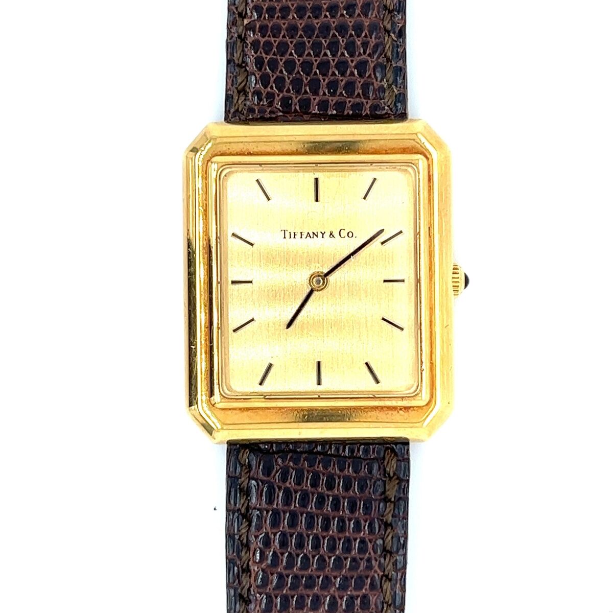 Vintage Unisex Tiffany & Co. 26mm Rectangular 18k Gold Watch Vintage Unisex Tiffany & Co. 26mm Rectangular 18k Gold Watch