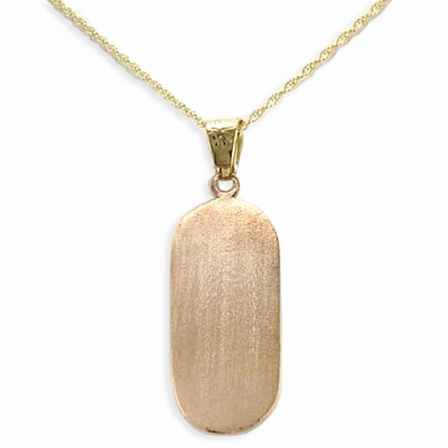 Colgante con dije de 7 cosas de la suerte de oro rosa macizo de 14 k y cadena de oro de 18"" #P319 - Imagen 3 de 4