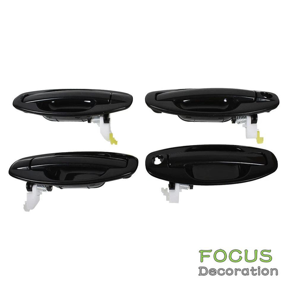 Manijas de puerta exteriores lado izquierdo y derecho negras 4 piezas para Hyundai Santa Fe 2001-2006 Foto 3 de 4