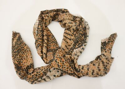 Anna & Ava Women's Spotted Pattern Frayed Neck Scarf TH8 Brown One Size NWT