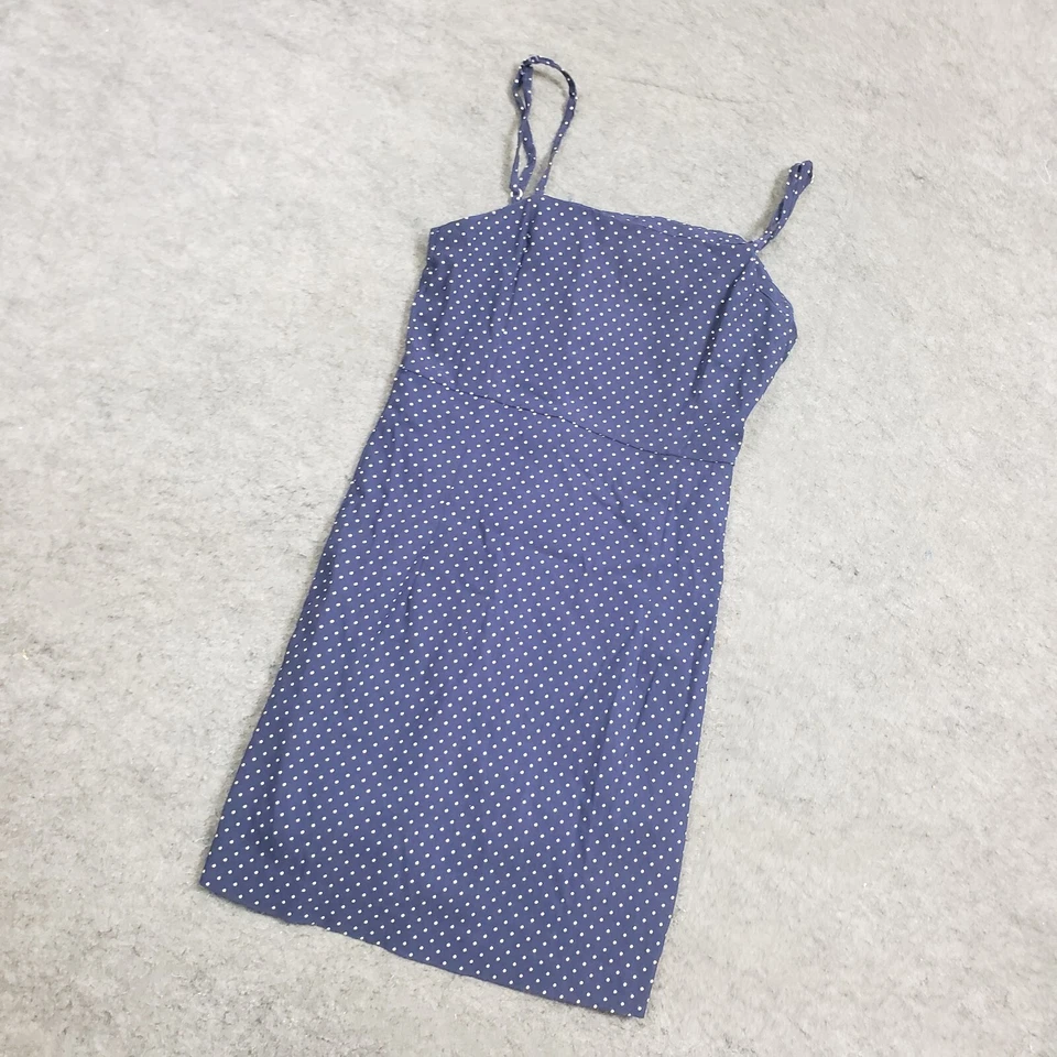 Forever 21 Dress Womens Small Blue White Mini Sleeveless Tank Polka Dot Ladies - Image 2 of 4