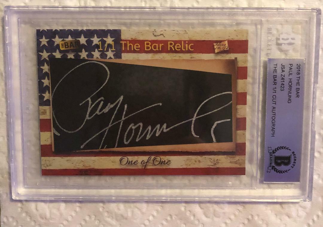 Paul Hornung Green Bay Packers 2018 BAR RELIC RARE 1 OF 1 AUTO PACKERS LEGEND HOT JSA CERT!!! 