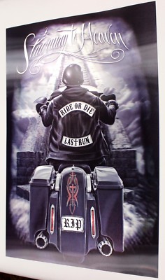 Stairway To Heaven Lenticular 3D Picture Poster Motorcycle Biker Rock Skull Art