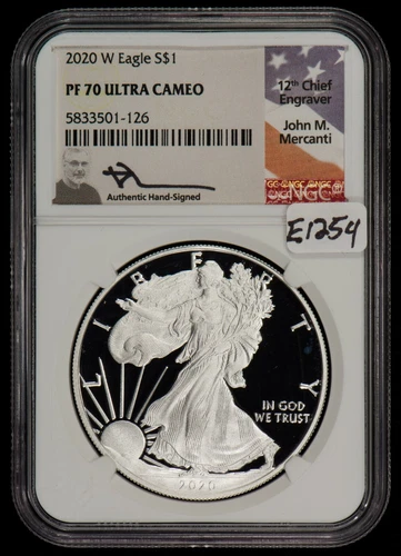 2020-W 1 oz American Silver Eagle - PROOF - Mercanti - NGC PF 70 UC - SKU-E1254