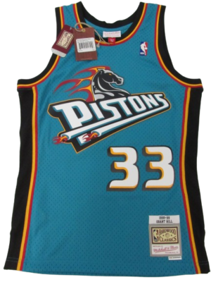 1998-99 Grant Hill #33 Detroit Pistons Mens Mitchell & Ness
