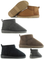 ELLA ROCKET LADIES MIDI BOOTS FUR NEW SLIPPERS WOMENS HARD SOLE WARM LO MID