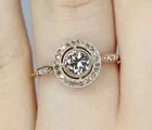 2Ct Vintage Art Deco Style Lab-Created Diamond Engagement Ring 14K Rose Gold FN