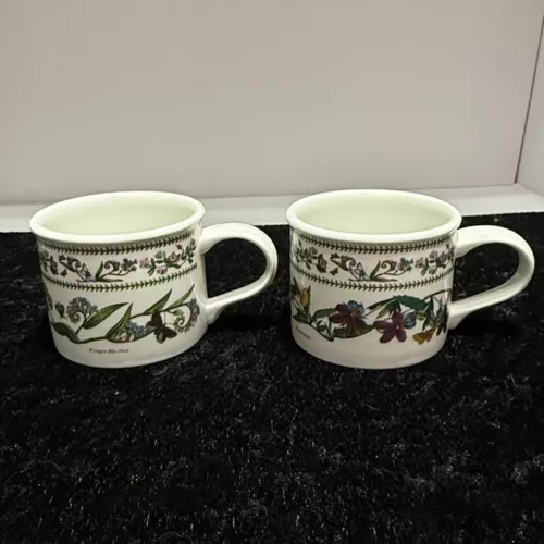 Portmeirion Botanic Garden Cups Mug Coffee Breakfast Cup Floral Butterflies Flat