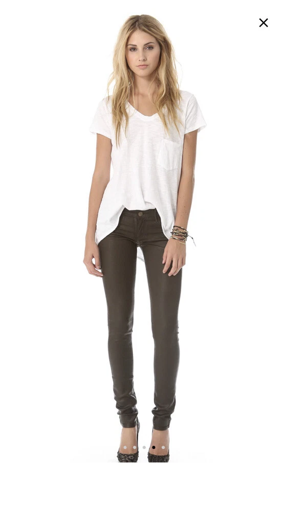 Coated stretch jeans shop