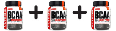 3 x Nutrend BCAA 4:1:1 Energy Powder, Orange - 500g (49,97 EUR/kg)