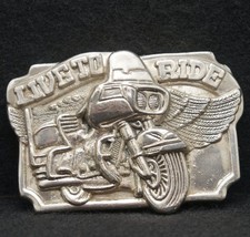 WD09111 SWEET VINTAGE 1970s   LIVE TO RIDE   MOTORCYCLE ARTWORK BELT BUCKLE