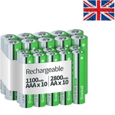 20 Rechargeable Batteries (10 AA + 10 AAA) | Eco-Friendly Ni-MH Power Solution 1.50 per battery