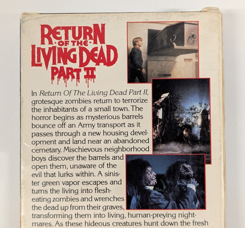 Return of the Living Dead Part II 2 VHS Lorimar Home Video - Picture 6 of 14
