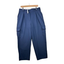 New Banana Republic High Rise Twill Straight Pants size 12 Navy Blue